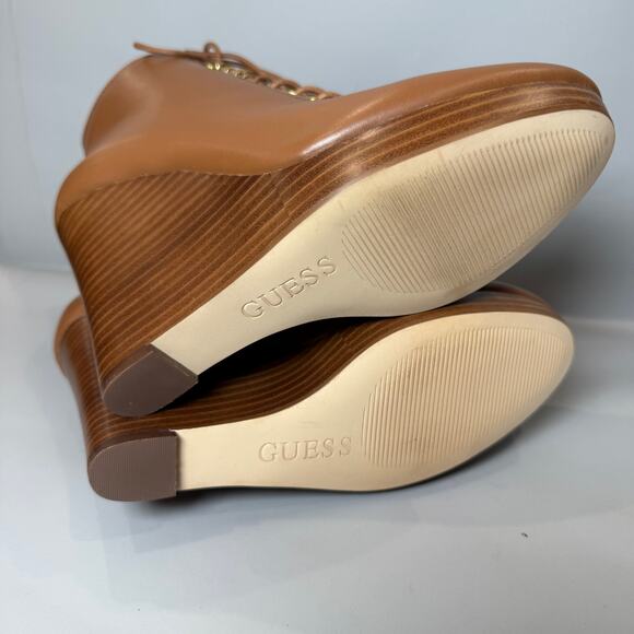 GUESS Zoey Lace-Up Wedge Booties - Picture 7 of 9